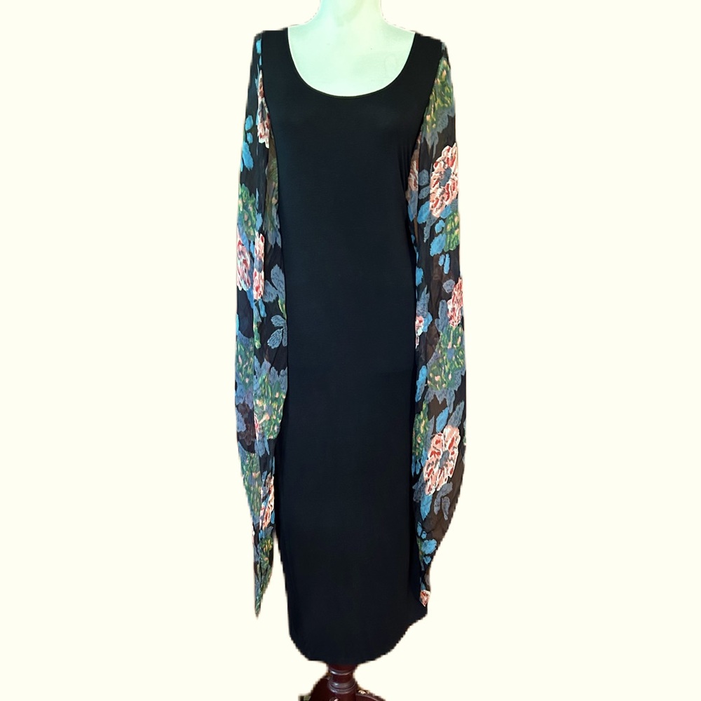 Sundance black maxi dress with silk scarves